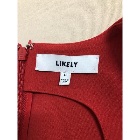 Likely Woman Sheath Dress 6 Sleeveless Square Neck Boho Cocktail Party Preppy - Picture 4 of 7